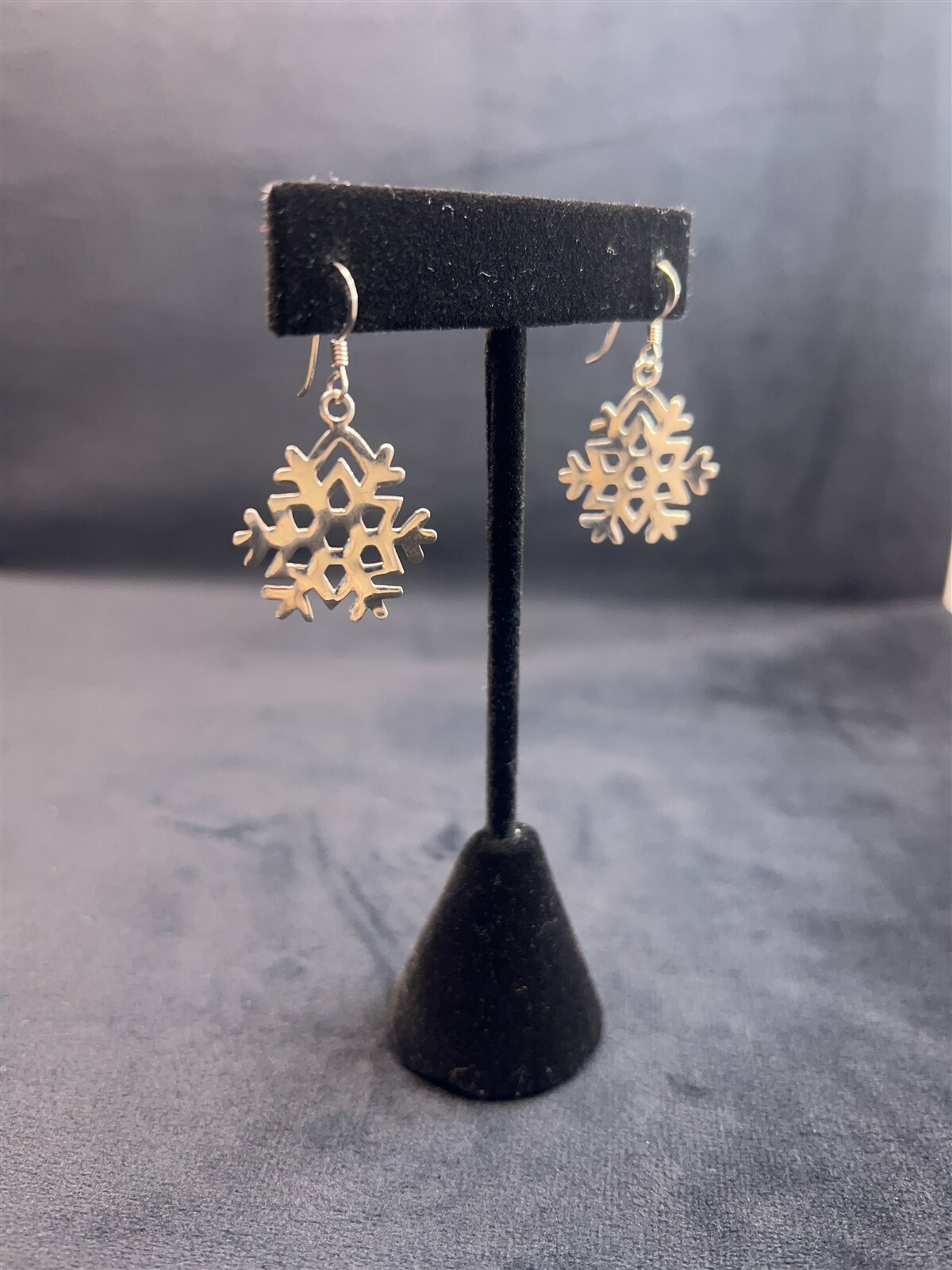 Dangle Drop Hook Snowflake Sterling Silver 925 Ea… - image 5