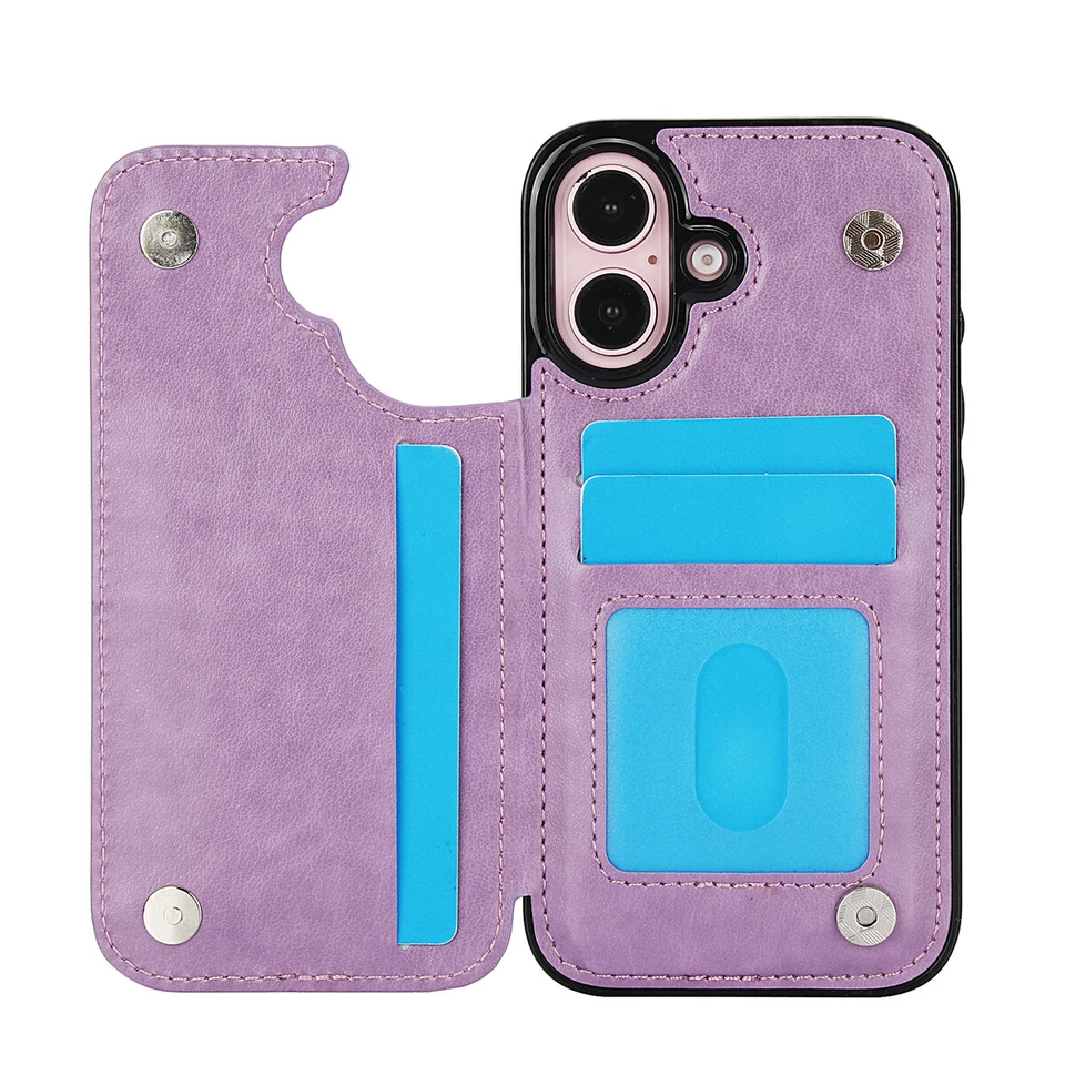 For iPhone 16 15 Pro Max 14 13 12 11 XS XR WOMEN Leather Wallet Flip Case Cover - Image 2 of 4