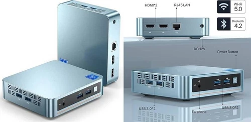 Mini PC de escritorio Intel 11.ª generación N5095 (hasta 2,9 GHz), 8 GB de RAM.