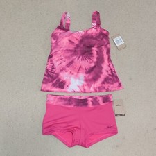Nike Women's 2-Piece Tankini Swimsuit Set Pink NESSD900-672 Size Medium