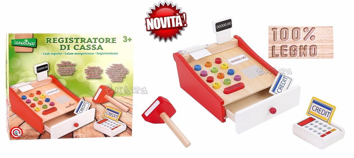 gioco in legno registratore cassa per bambini in legno giocattoli