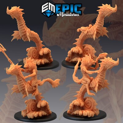 Fischvolk Seepferdchen Dungeons and Dragons Miniatur D&D, epische Miniaturen Fantasie