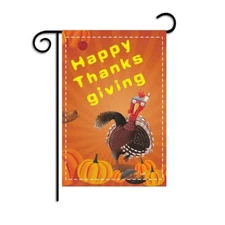 Happy Thanksgiving Double Sided 12x18 Inch Yard Flag decoration garden flag