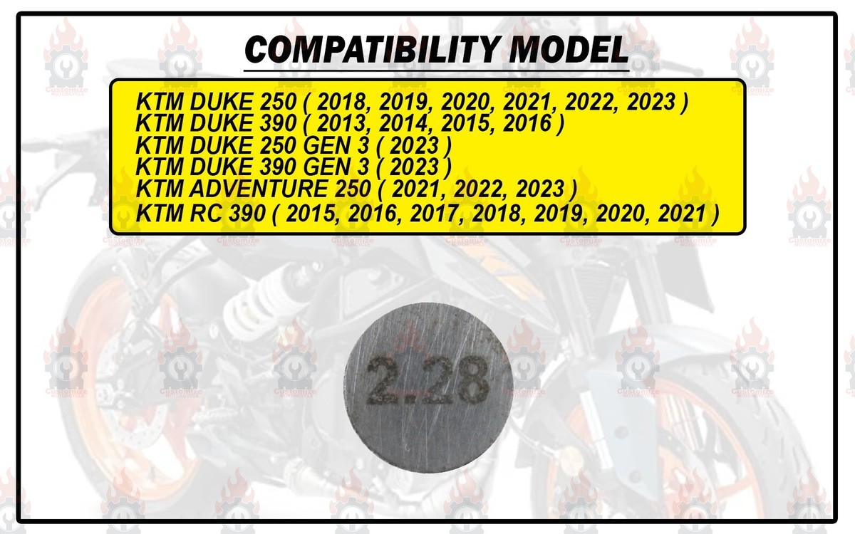 D=10mm Adjustable Valve Shim Kit Diameter For 690 790 Enduro/R - Foto 9
