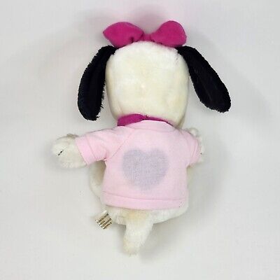VINTAGE PEANUTS SNOOPY BELLE GIRL W/ SHIRT STUFFED ANIMAL VINTAGE PEANUTS SNOOPY BELLE GIRL W/ SHIRT STUFFED ANIMAL