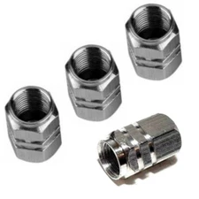 4PC Metal Aluminum Tire/Wheel Air Pressure Stem Valve Caps for Car-Truck-Hot Rod