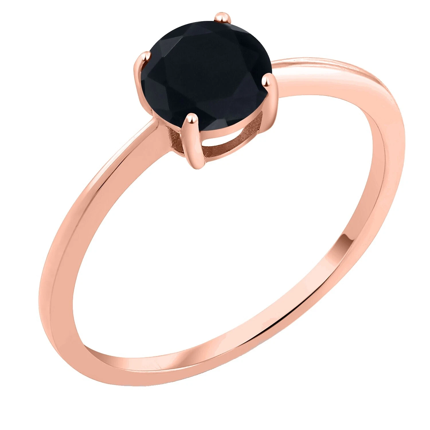 Onyx Rose Gold Fashion Rings