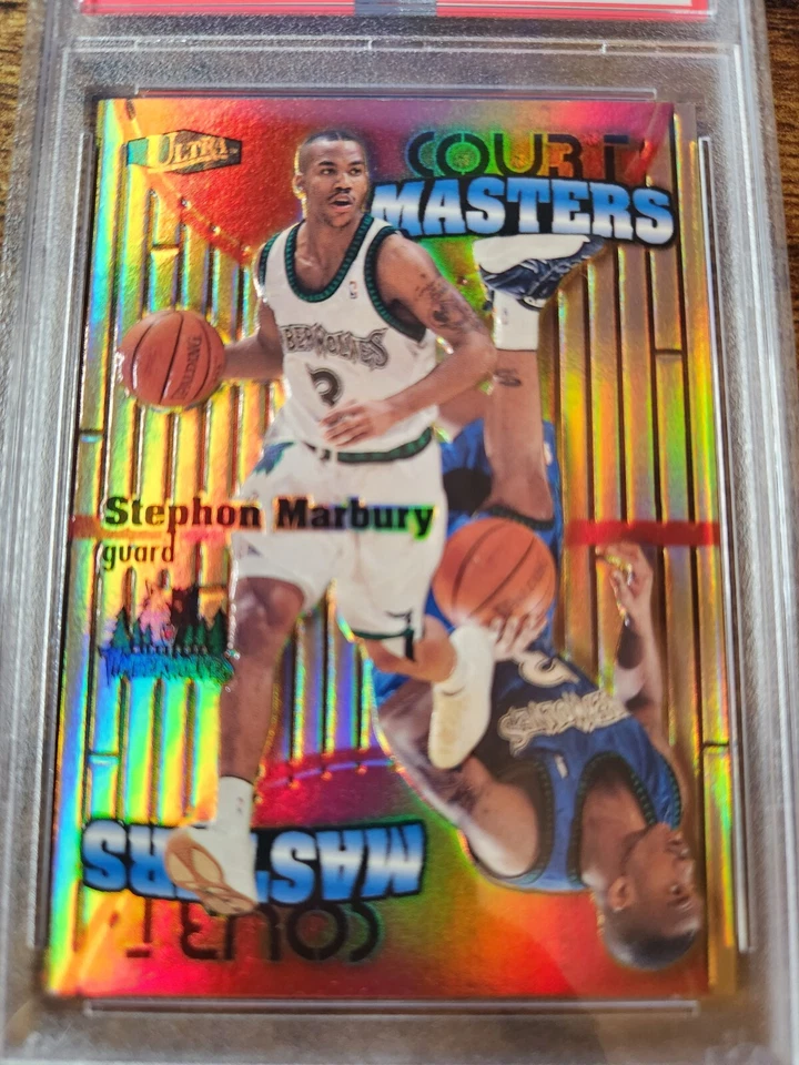 Fleer Ultra Stephon Marbury Court Masters 1997-98 PSA 8 casi nuevo-como nuevo #5 cm ¡Raro Pop 4! Foto 2 de 4