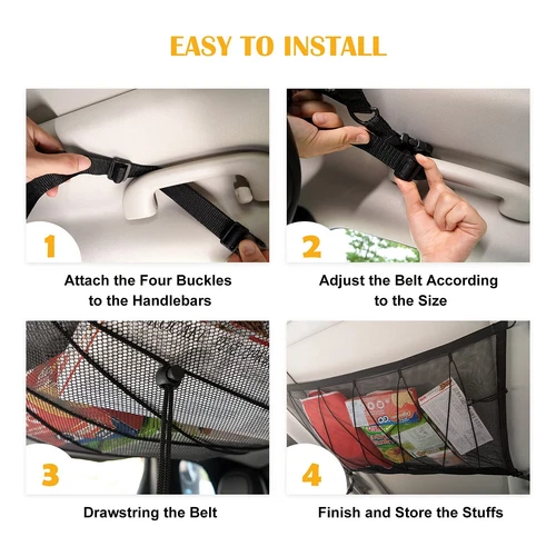 For Dodge Accessories Double Layer Roof Top Ceiling Cargo Net Pocket Mesh Bag - Picture 12 of 13