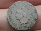 1876 Indian Head Cent Penny- Good/VG Details