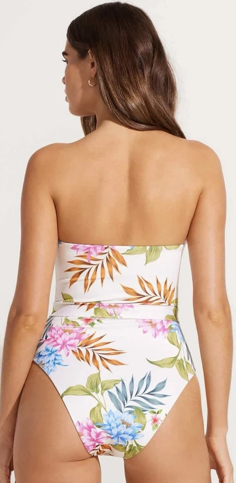 Купальник цельный Vitamin A® Marilyn Bandeau с цветочным узором Summer Bloom Ecolux  - Изображение 3 из 4