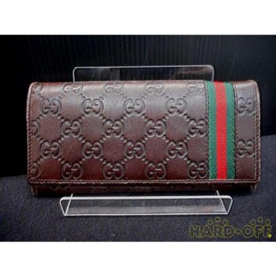小物 Gucci Shelly Line Leather Long Wallet Authentic Vintage Gucci