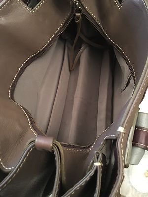 Sac Fourre-tout Rabeanco 100% Cuir Marron Et Gris - Taille Moyenne, Avec Sac à Poussière - Occasion