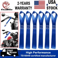 6 Pack Soft Loop Tie Down Straps Lashing Strap Motorcycle Dirt Bike Heavy Duty