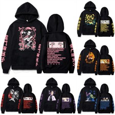 Demon Slayer Black Tops Hoodie Pullover Jacket Causal Sweatshirt Cosplay Costume