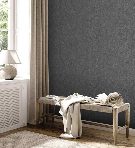 Vliestapete Einfarbig Grob Struktur Schwarz Silber Metallic 39026-7 (2,63€/1Qm)-image