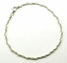 Sterling Silver Different Sizes Shiny Twisted Snake Bead Anklet  Ankle Bracelet