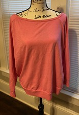 Torrid 2x Womens Pink Boat Neck Raglan Sleeve Pullover Sweatshirt Lightweight