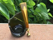 Early 20th Century Caramel Swirl Bakelite Art Deco Custom Tobacco Pipe Tamper