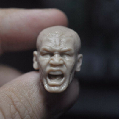Blank 1/12 Scale Howl Boxing Mike Tyson Head Sculpt Unpainted Fit 6'' SHF Figure