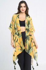 Anthropologie Women's Floral Print Resort Beach Cover Up Kimono Cardigan