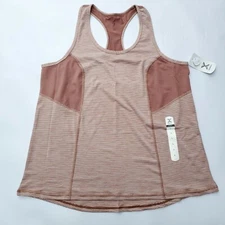 Xersion women's Large scoop neck racer back tank top, pink spacedye, quick dry