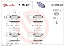 Bremsbelagsatz Scheibenbremse PRIME BREMBO P 59 031 für OPEL ZAFIRA F35 ASTRA CC