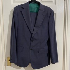 Charles Tyrwhitt Mens Slim Fit Blue Wool 2 Piece Suit 38R 32L Wedding Luxury