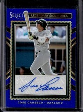 2025 Panini Select Jose Canseco Legendary Signatures Blue Prizm Auto #/49 A's