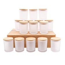 Candle Jars 15–24 Pack Clear Glass Containers with Bamboo Lids 4oz 7oz for DIY