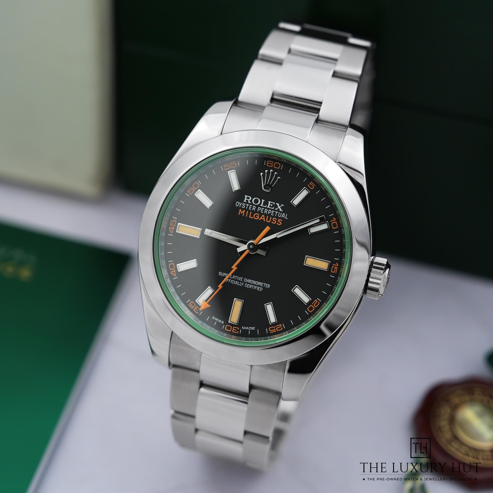 Rolex Milgauss  116400GV, With Box Stainless Steel 40mm Black Dial
