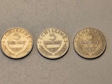 3 x 5 Shillings 1969 1971 1972 Coin Austria Austria Copper Nickel CuNi