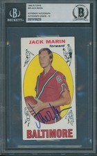 1969/70 Topps #26 Jack Marin Beckett Authentic Signed Auto 10 *0239