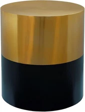 Meridian Furniture Sun Top End Table Base 20" W x D 22" H Brushed Gold Black