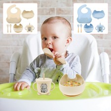 6Pcs Silicone Baby Tableware Set Foster Self Eating Baby Feeding Set Easy guOkV