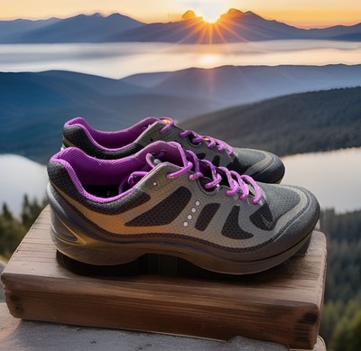 ECCO Biom Racer Black Purple Sneakers Athletic Running Shoes Women s 9