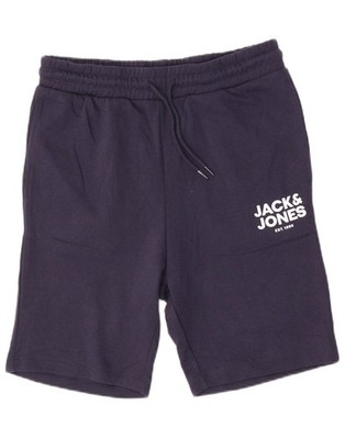 Jack & Jones Mens Graphic Sport Shorts Small  Navy Blue Cotton CD04