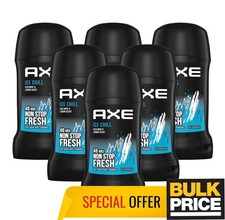 Axe Ice Chill Deodorant Stick 48H Freshness Sweat Odor Protect Mint Lemon 6-Pack