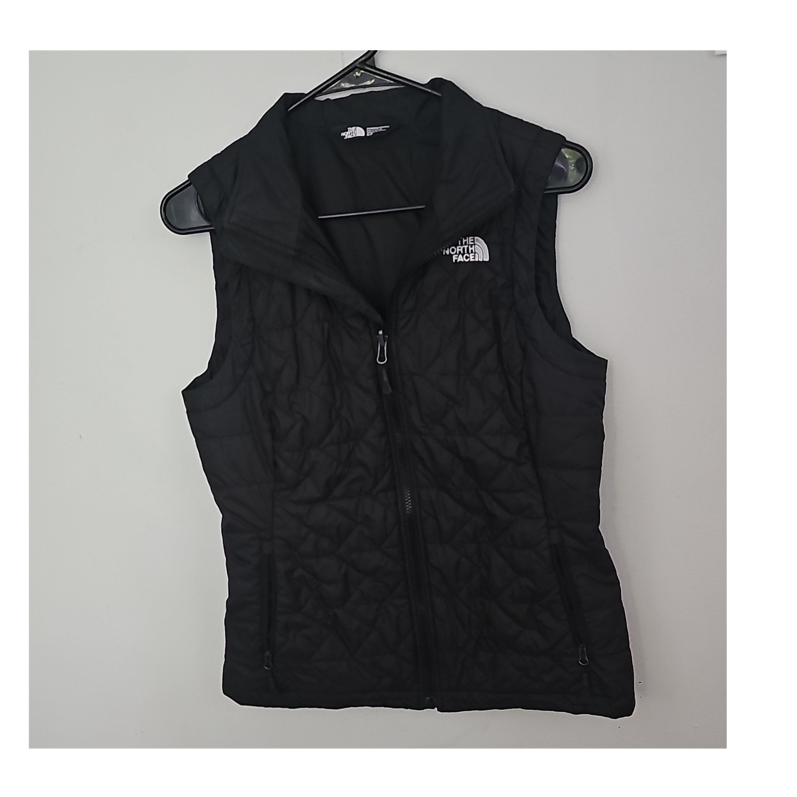 The North Face Women's Quilted Sleeveless Vest Black S Full Zip Zipped Pockets