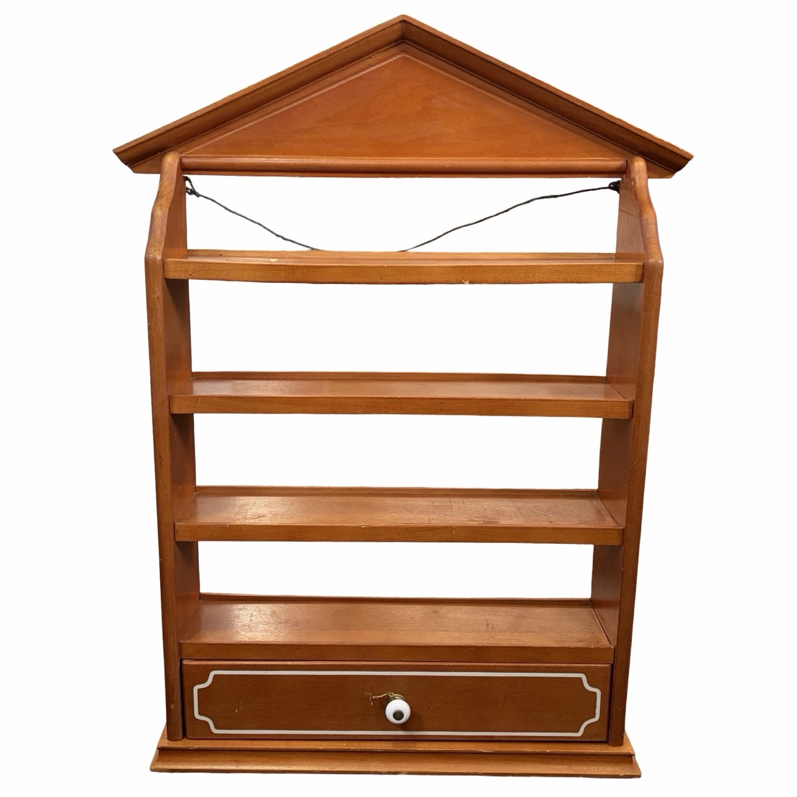 Lenox Spice Village Wooden Shelf Rack With Drawer Original Vintage 1989