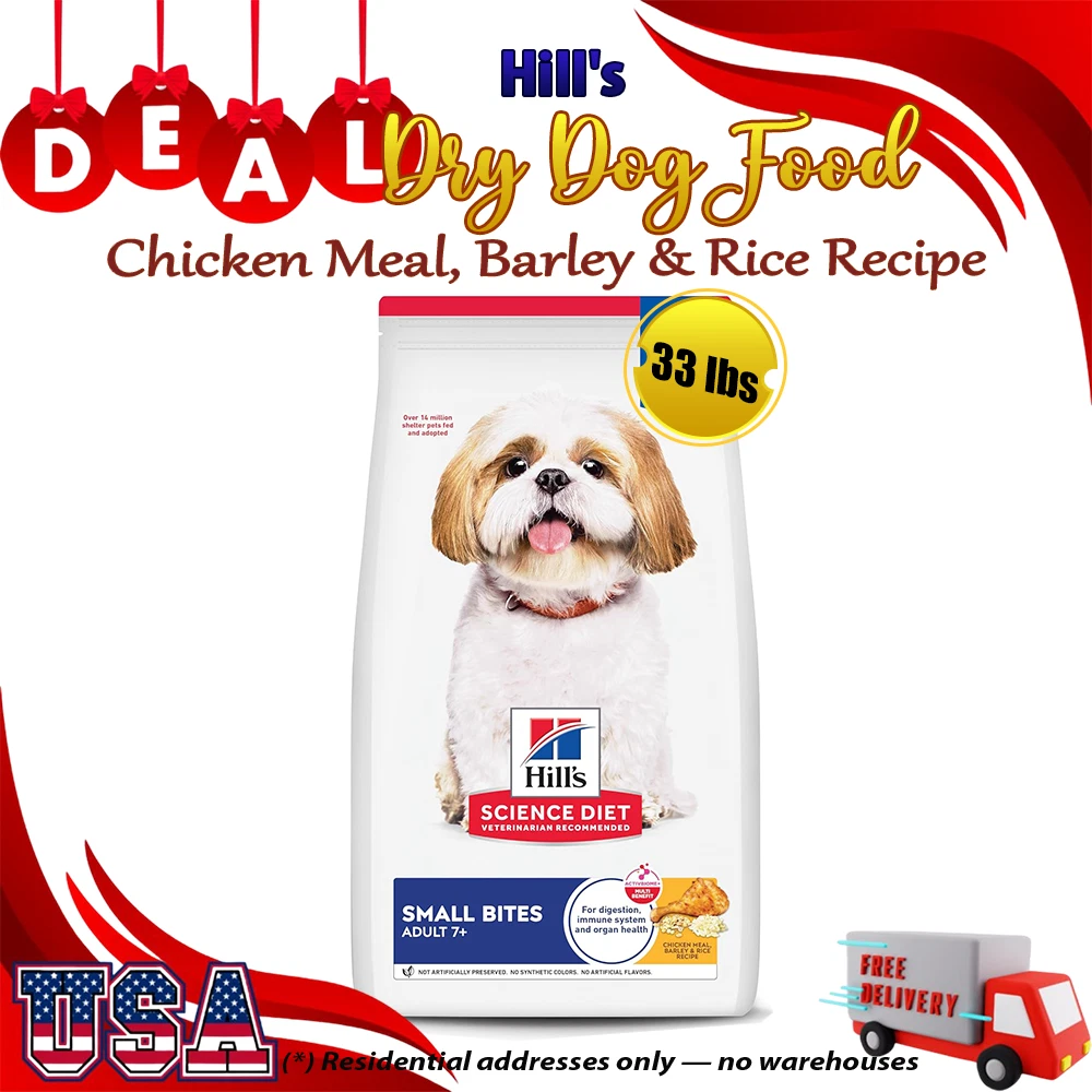 Hill's Science Diet Senior 7+ Small Bites Dry Dog Food Chicken, 33 lbs Bag