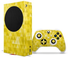 Skin Wrap for XBOX Series S Console Controller Triangle Mosaic Yellow