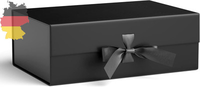 Große magnetische Geschenkbox für Hochzeiten Geburtstage Party 32cm schwarz