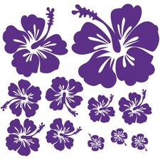 Hibiskus Blumen Autoaufkleber Set 40-teilig Hawai Auto Sticker hellviolett K166