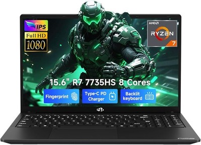 NIMO 15.6 IPS FHD Gaming-Laptop AMD Ryzen 7 7735HS 16GB DDR5 RAM 512GB SSD Win11