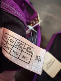 Agent Provocateur Kimmi Bikini Purple 32C/2 Cage Halter NWT