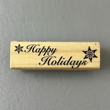 Craft Smart 115464 Happy Holidays Christmas 1 x3 Mounted Rubber Stamp 2012