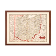 Old Map of Ohio 1882 - Vintage Ohio Art