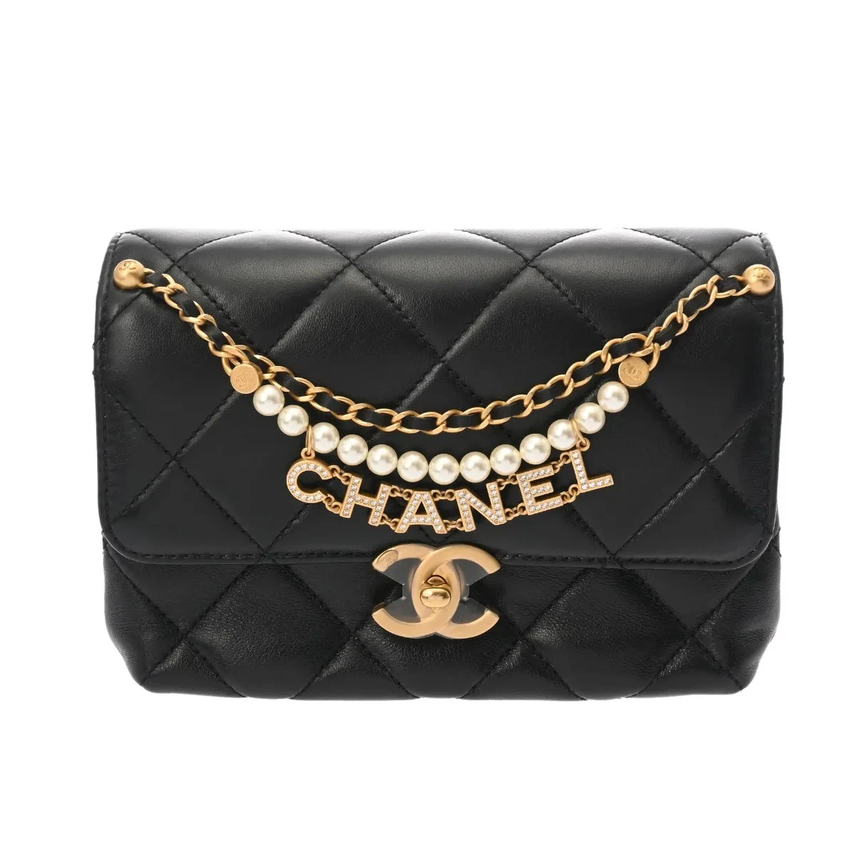 Chanel — Chanel Mini Flap Bag AS4986 Shoulder Bag Lambskin Black #WB655