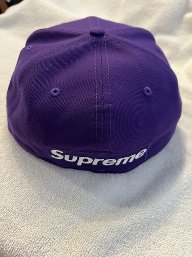 Supreme Reverse Box Logo New Era Hat Brand New Fitted Cap Purple Size 8 - Picture 3 of 11